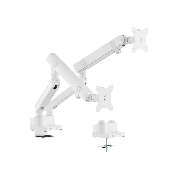 Dual Monitor Mount With Dual Articulating Arms - HYDRA2B-W (WHITE)