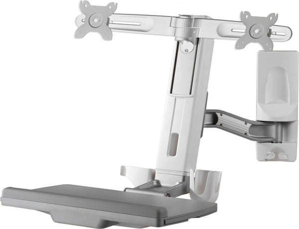 AMR2WS | Dual Wall Mount Workstation | Supports up to 24" Monitor