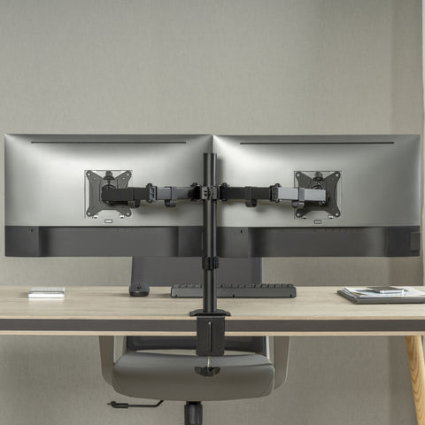 Easy Clamp Dual Monitor Mount Supports 17” - 32" Monitors 2EZCLAMP