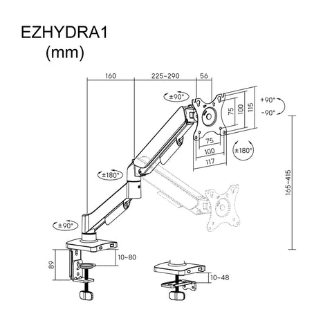 Single Monitor Arm - EZHYDRA1