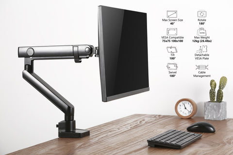 Single Monitor Mount With Articulating Arm - HYDRA1B
