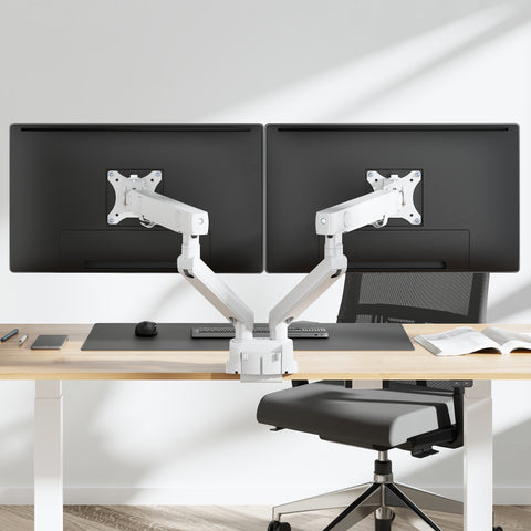 Dual Monitor Mount With Dual Articulating Arms - HYDRA2B-W (WHITE)