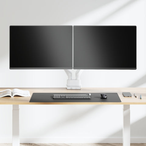 Dual Monitor Mount With Dual Articulating Arms - HYDRA2B-W (WHITE)