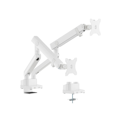 Dual Monitor Mount With Dual Articulating Arms - HYDRA2B-W (WHITE)