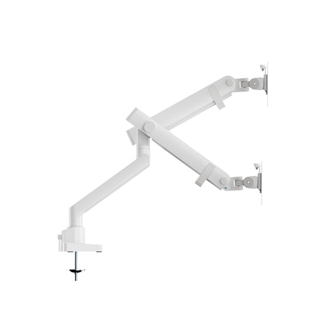 Dual Monitor Mount With Dual Articulating Arms - HYDRA2B-W (WHITE)