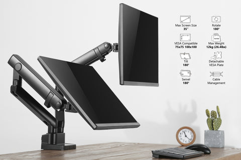 Dual Monitor Mount With Dual Articulating Arms - HYDRA2B by Amer Mounts