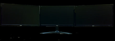 An image of an AMR3S set up with three 24" screens
