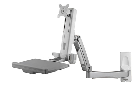 Sit-Stand Swing Arm Wall Mount Computer Workstation System  - AMR1AWSL
