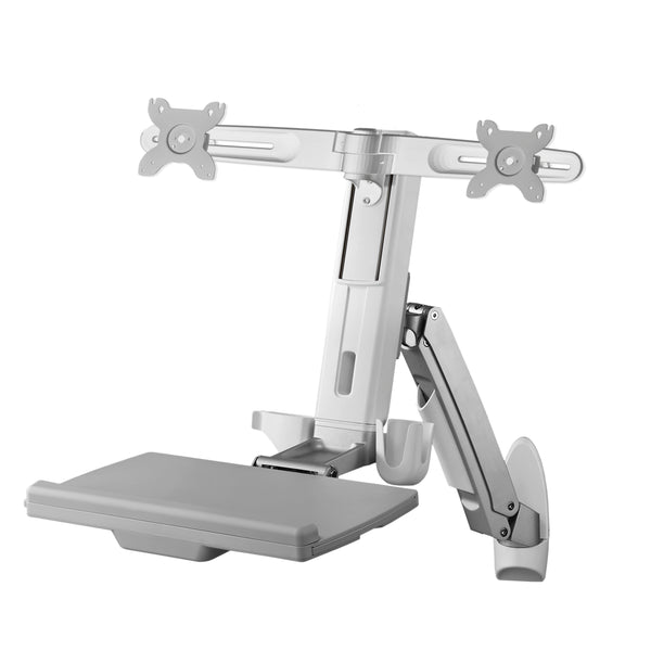 AMR2AWS | Dual Combo Articulating Workstation Wall Mounts | Supports 24" LCD per Arm