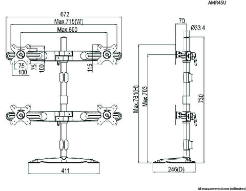 Quad LCD/LED Monitor Stand