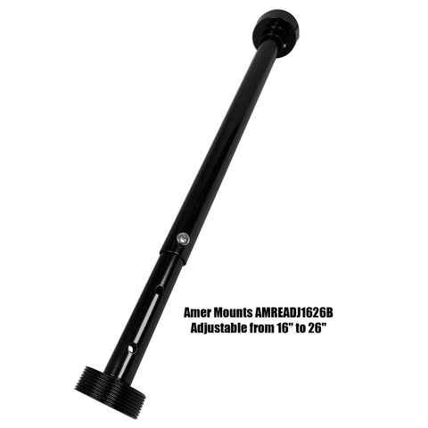 AMREADJ1626B | Amer Adjustable Ceiling Projector Extension Pole. Extends 16"-26"