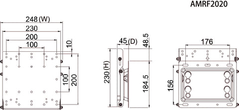 Free Angle Tilt Wall Mount Bracket for VESA 200x200 - AMRF2020
