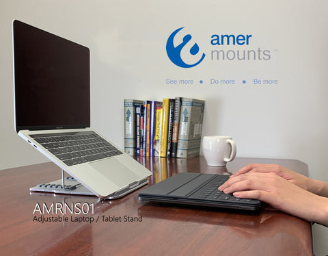 Foldable Laptop Tablet Stand | Amer Mounts AMRNS01