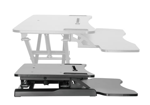 Sit-Stand Riser Desk Workstation with Keyboard Tray - Black Finish - EZriser36