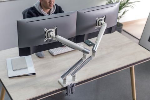 Dual Monitor Mount with Articulating Arm [Arctic Edition] - HYDRA2A